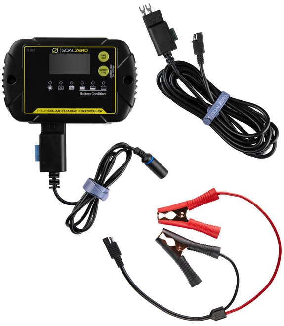 Kontroler ładowania 10A do paneli słonecznych w zestawie (opcja aligatorki)