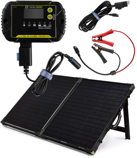 Kontroler ładowania 10A (opcja aligatorki) w zestawie z panelem solarnym Boulder 100 BriefCase