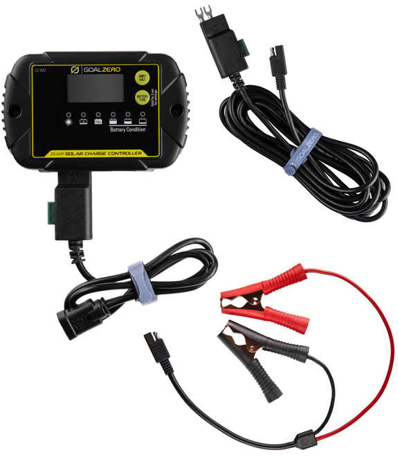 Kontroler ładowania 20A do paneli słonecznych w zestawie (opcja aligatorki)