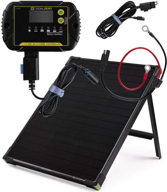 Kontroler ładowania 10A (opcja ringi) w zestawie z panelem solarnym Boulder 50