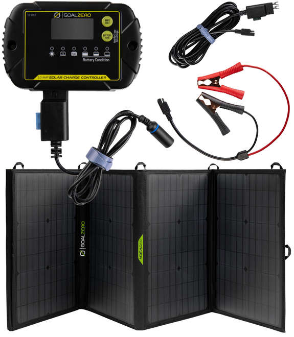 Kontroler ładowania 10A (opcja aligatorki) w zestawie z panelem solarnym Nomad 100