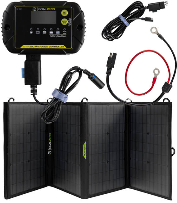 Kontroler ładowania 10A (opcja ringi) w zestawie z panelem solarnym Nomad 100