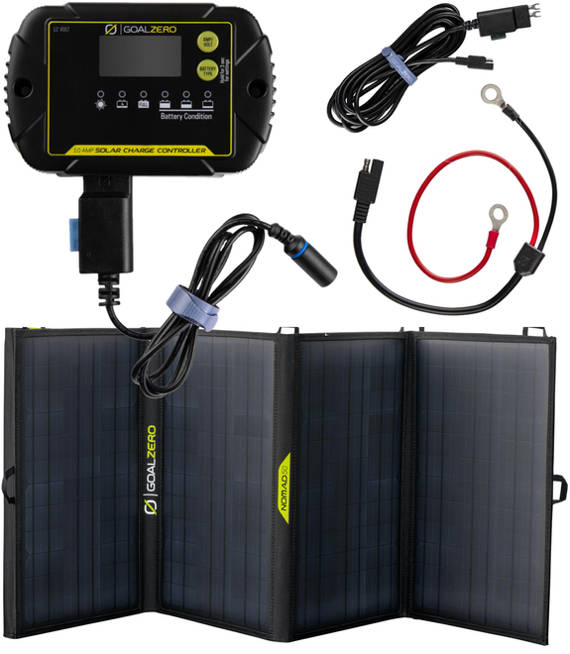 Kontroler ładowania 10A (opcja ringi) w zestawie z panelem solarnym Nomad 50